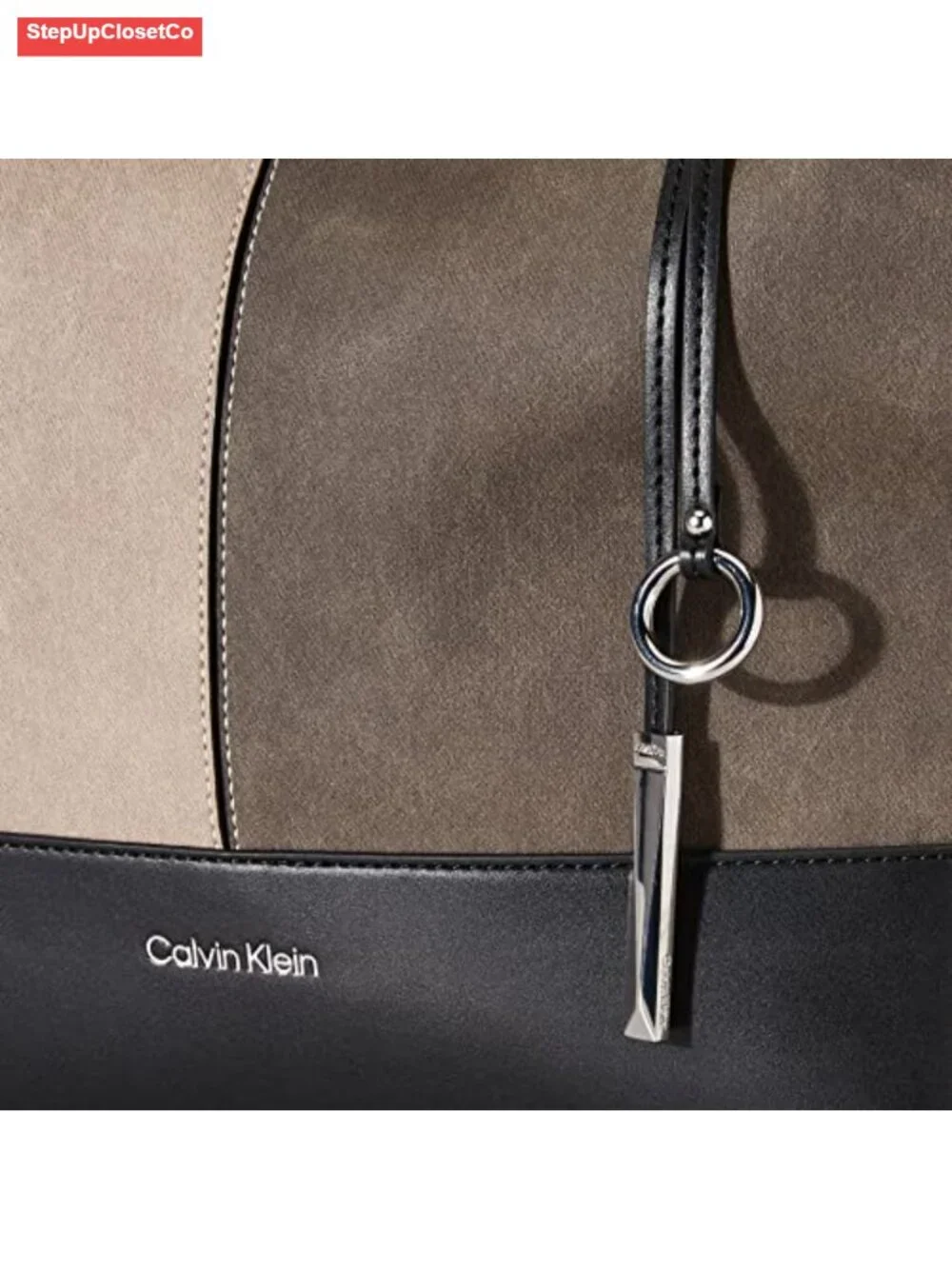 Calvin Klein Vegan Leather Tote with Removable Wristlet